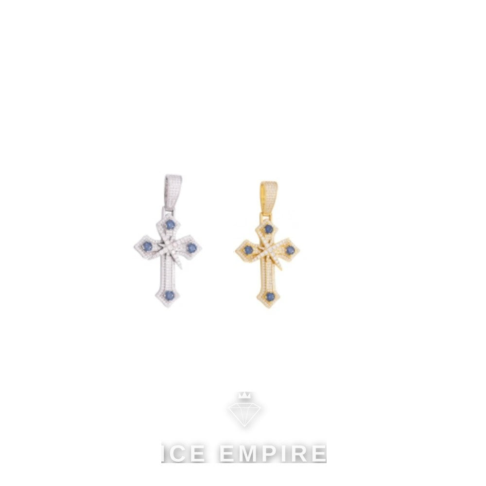 Iced Out Cross Rose Gold Plated Moissanite Pendant