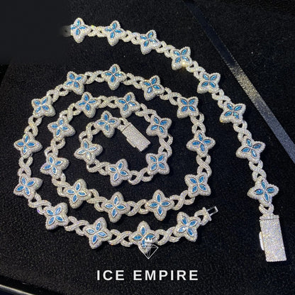 Iced Out 925 Silver Moissanite Cuban Chain