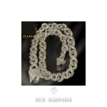Iced Out Rose Gold Plated Moissanite Cuban Chain