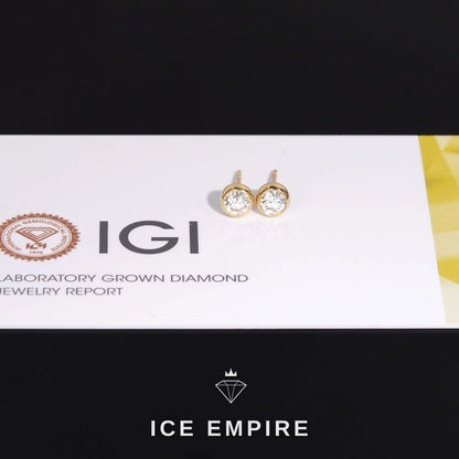 Iced Out 18K Gold Lab Grown Diamond Earrings