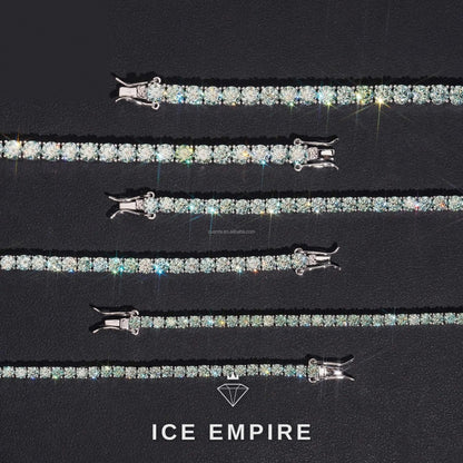 Iced Out 925 Silver Moissanite Tennis Chain