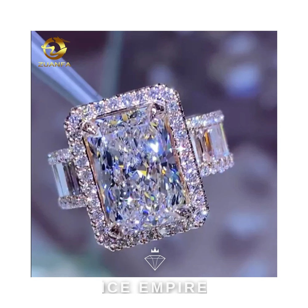 Iced Out 14K Gold Moissanite Wedding Band