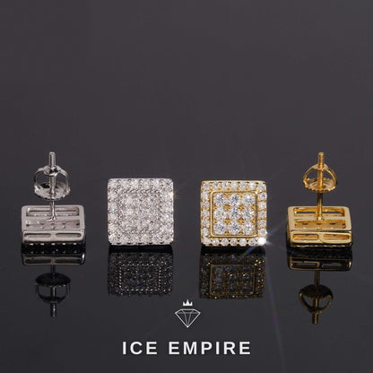 Iced Out Rose Gold Plated Moissanite Stud Earrings