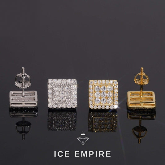 Iced Out Rose Gold Plated Moissanite Stud Earrings