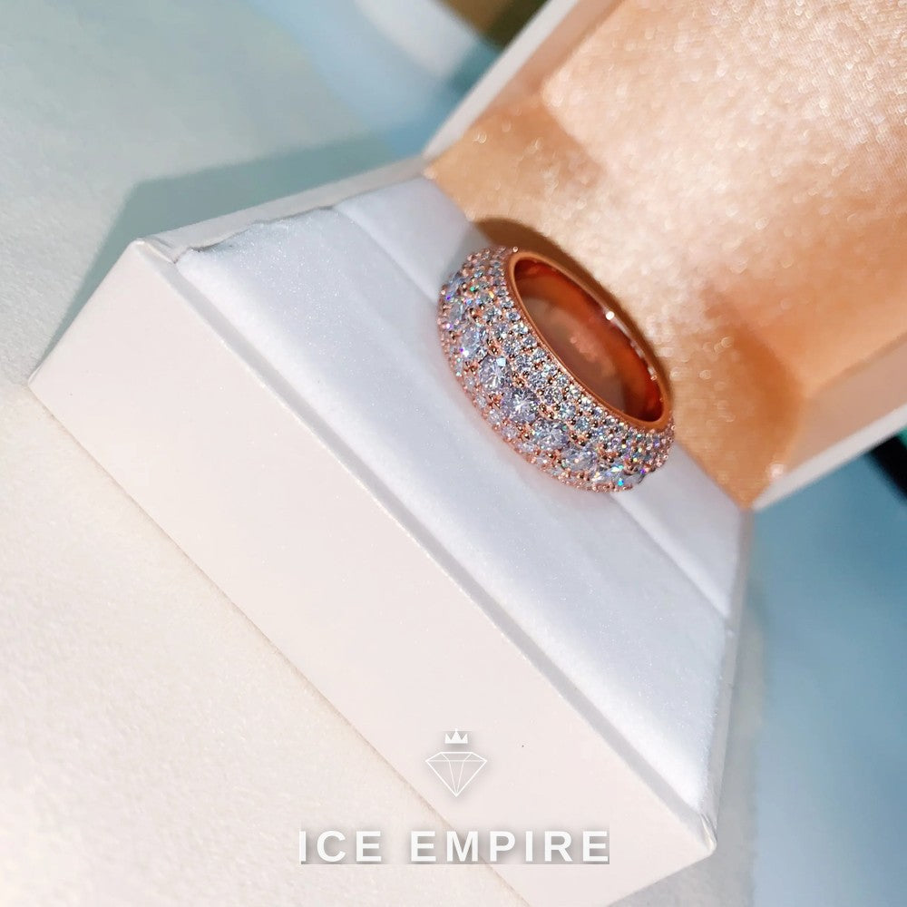 Iced Out Rose Gold Plated Moissanite Ring