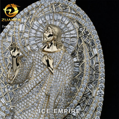 Iced Out Cross 925 Silver Moissanite Pendant