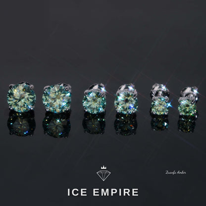 Iced Out 925 Silver Moissanite Stud Earrings