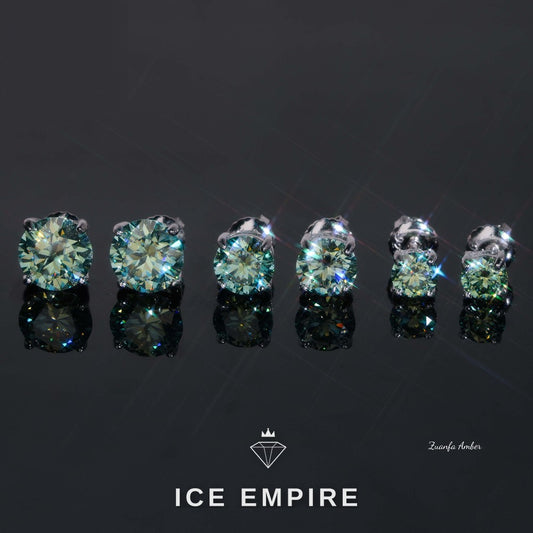Iced Out 925 Silver Moissanite Stud Earrings