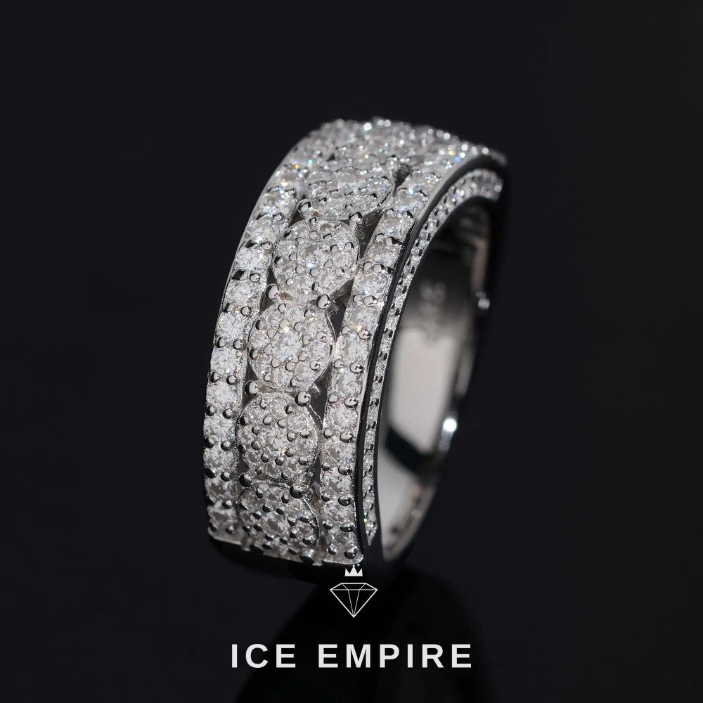 Iced Out 925 Silver Moissanite Ring