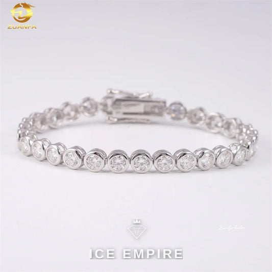 Iced Out 925 Silver Moissanite Tennis Chain