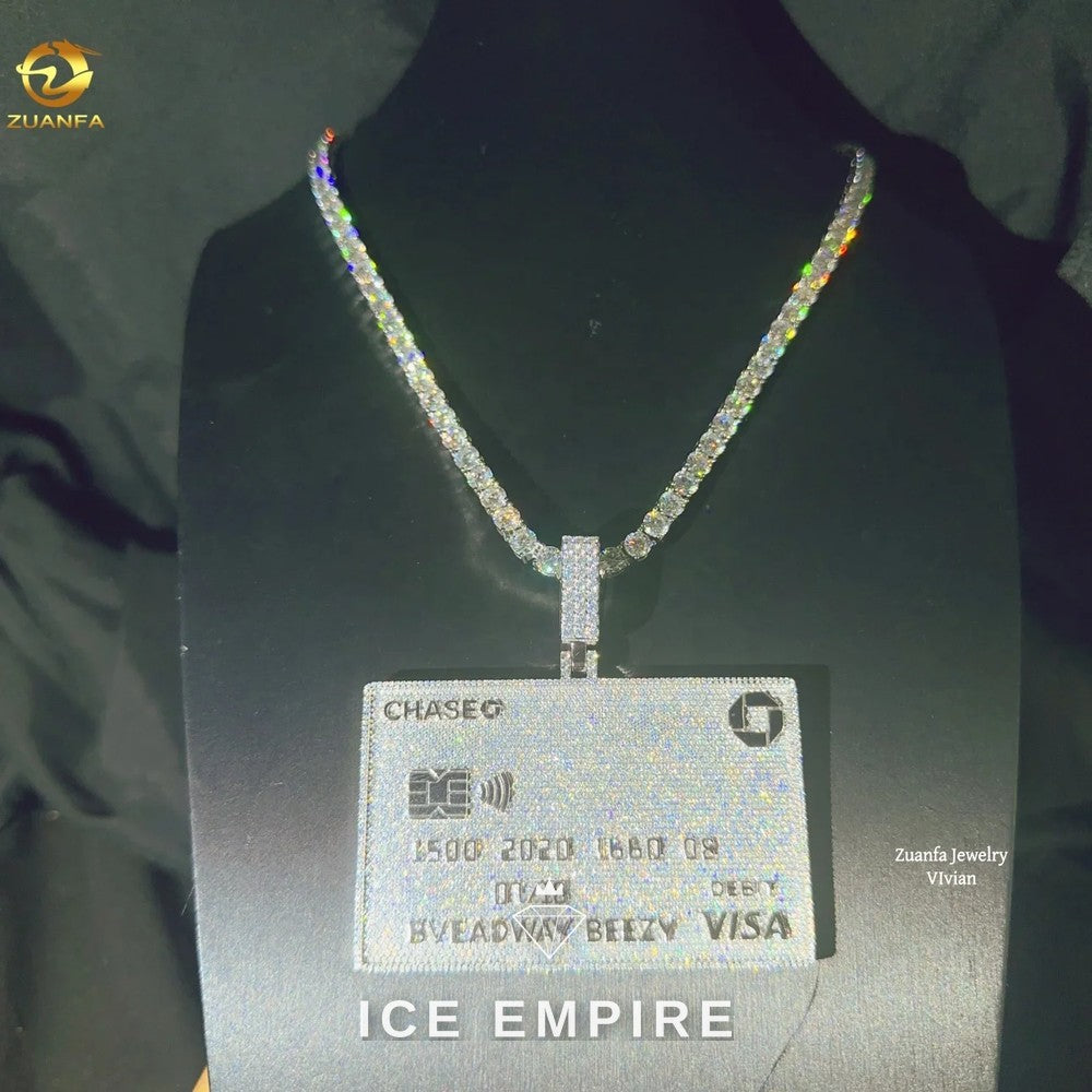 Iced Out 925 Silver Moissanite Pendant