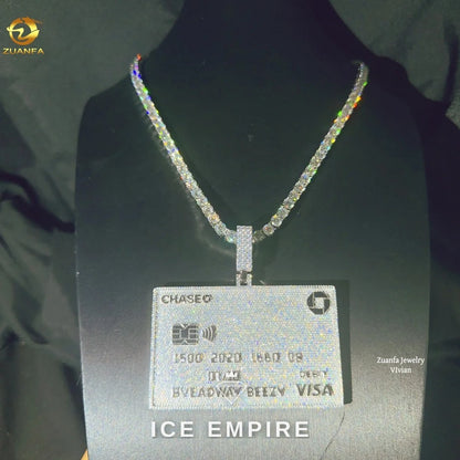 Iced Out 925 Silver Moissanite Pendant
