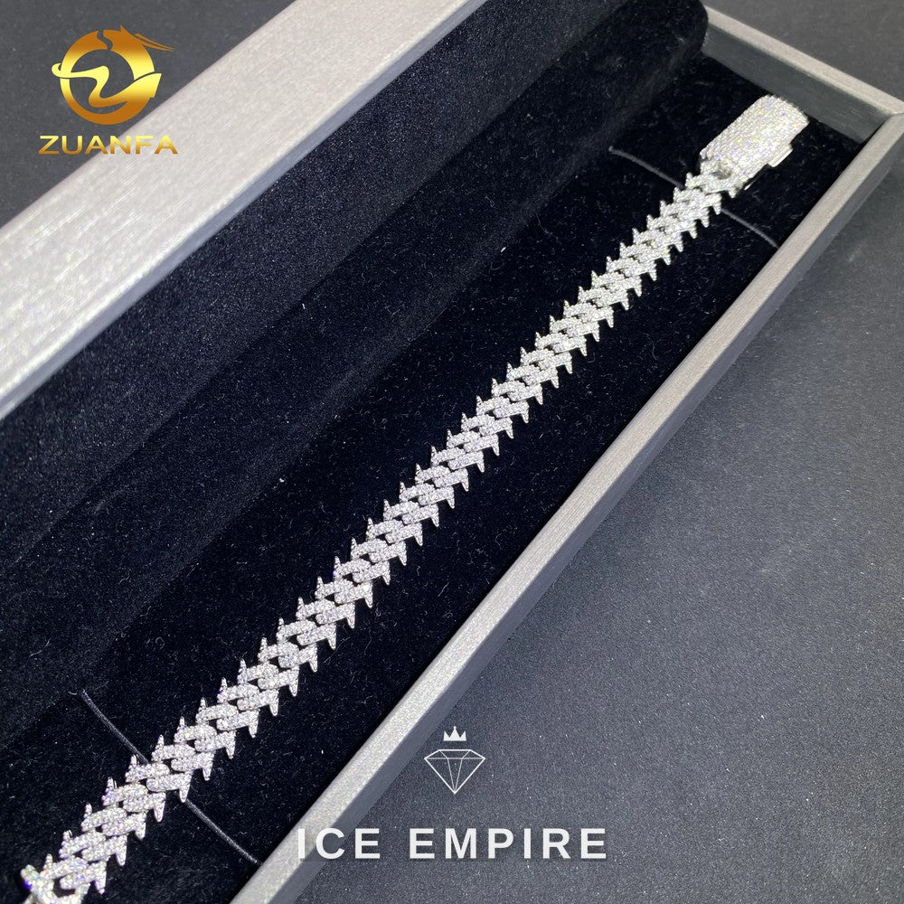Iced Out 925 Silver Moissanite Cuban Chain