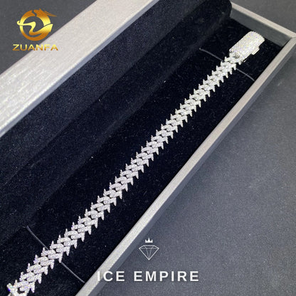 Iced Out 925 Silver Moissanite Cuban Chain