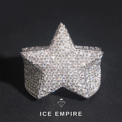 Iced Out 925 Silver Moissanite Ring