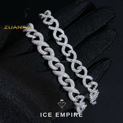 Iced Out 925 Silver Moissanite Cuban Chain