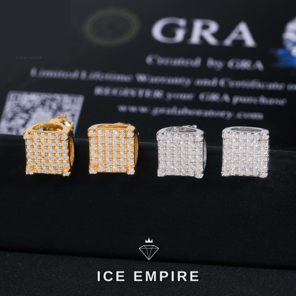 Iced Out Gold Plated Moissanite Earrings