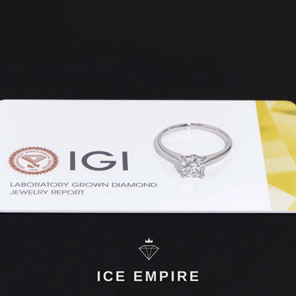 Iced Out 925 Silver Lab Grown Diamond Engagement Ring