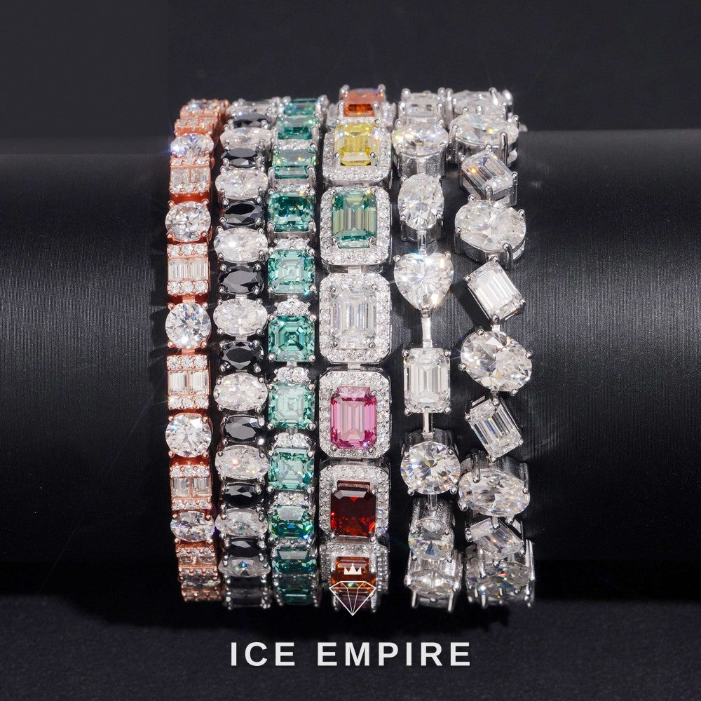 Iced Out 925 Silver Moissanite Tennis Bracelet