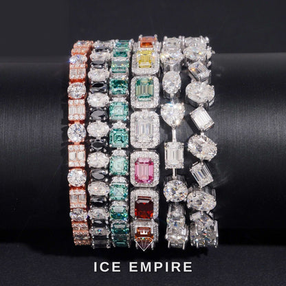 Iced Out 925 Silver Moissanite Tennis Bracelet