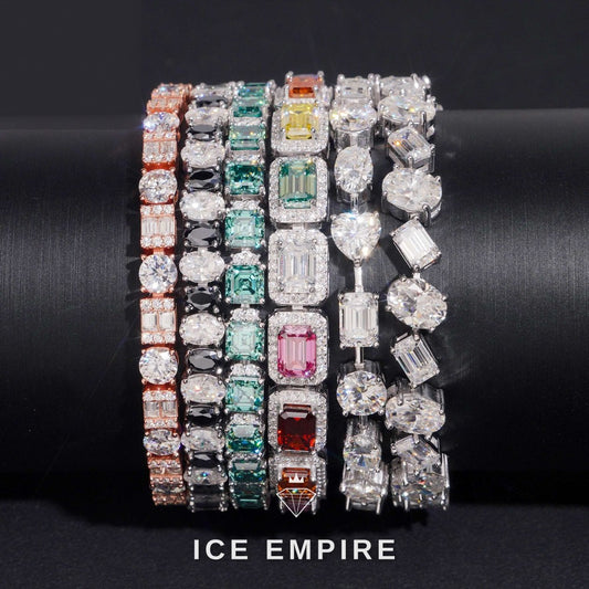 Iced Out 925 Silver Moissanite Tennis Bracelet