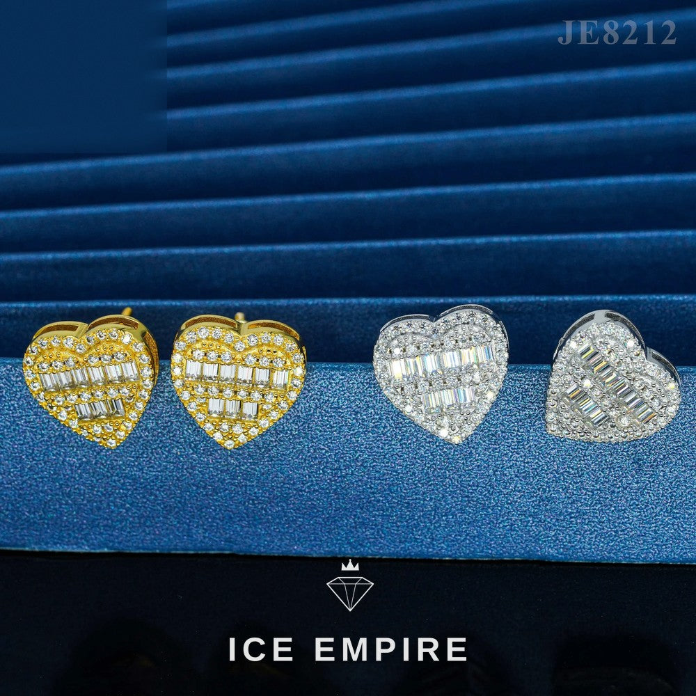Iced Out Baguette 925 Silver Moissanite Earrings