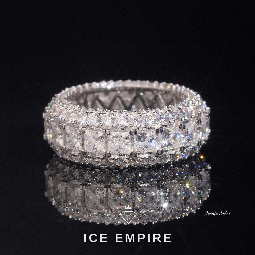 Iced Out Cluster 14K Gold Lab Grown Diamond Engagement Ring