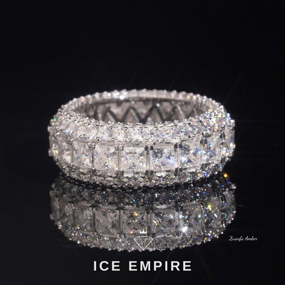 Iced Out Cluster 14K Gold Lab Grown Diamond Engagement Ring