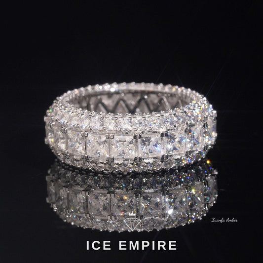Iced Out Cluster 14K Gold Lab Grown Diamond Engagement Ring