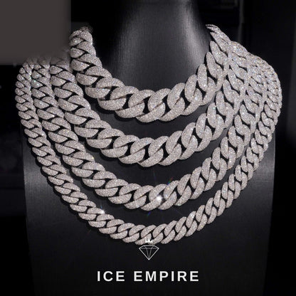 Iced Out Rose Gold Plated Moissanite Cuban Chain