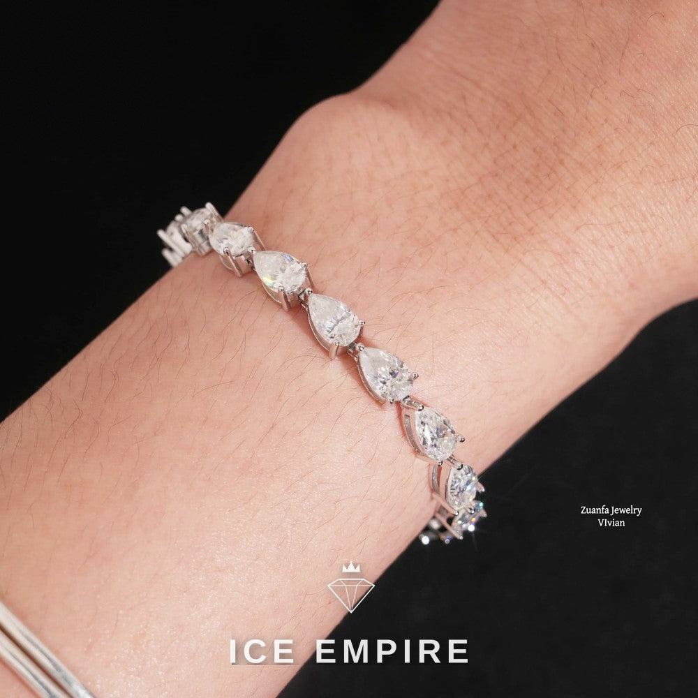 Iced Out 925 Silver Moissanite Tennis Bracelet