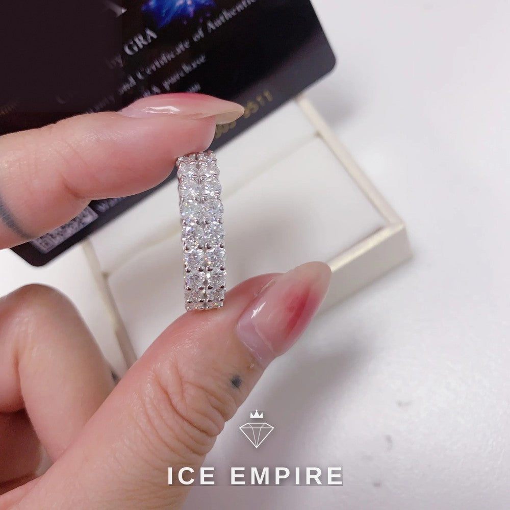 Iced Out 925 Silver Moissanite Ring