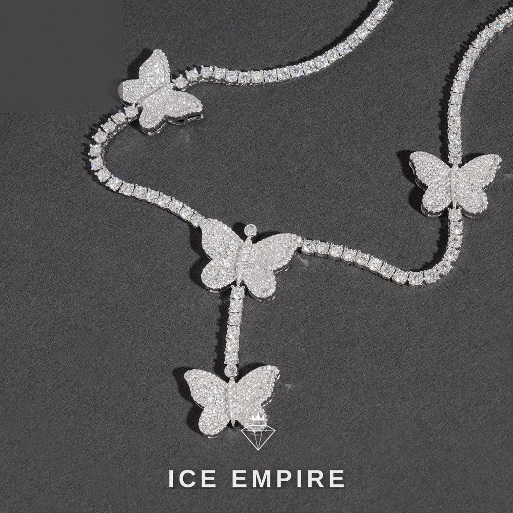Iced Out Heart Rose Gold Plated Moissanite Cuban Chain