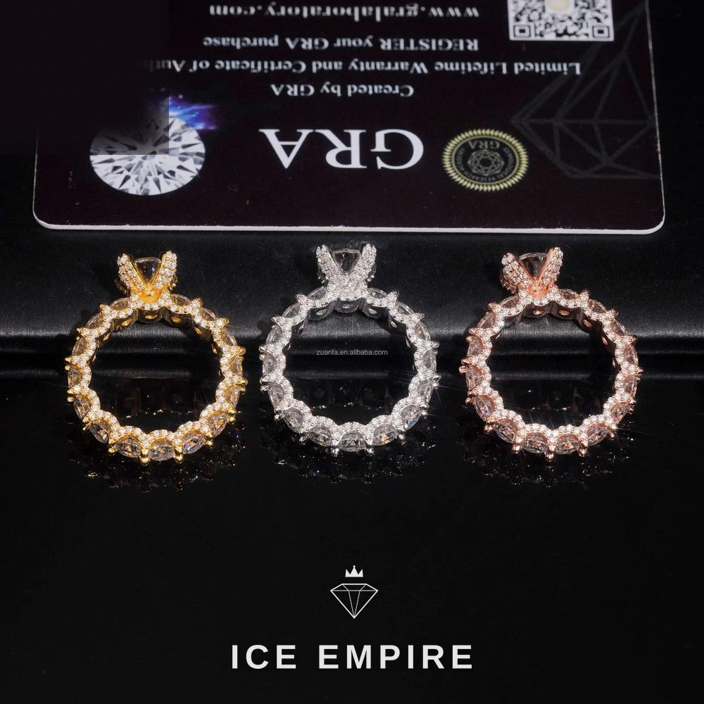 Iced Out Rose Gold Plated Moissanite Wedding Band