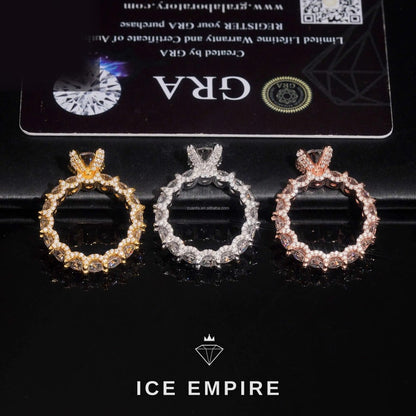 Iced Out Rose Gold Plated Moissanite Wedding Band