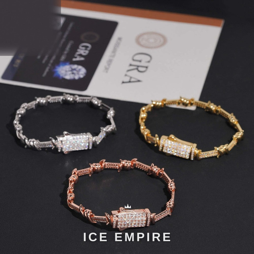 Iced Out Rose Gold Moissanite Bracelet