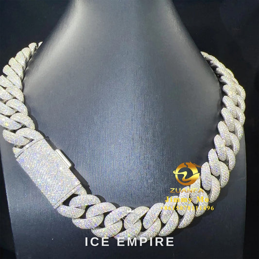 Iced Out Rose Gold Plated Moissanite Cuban Chain