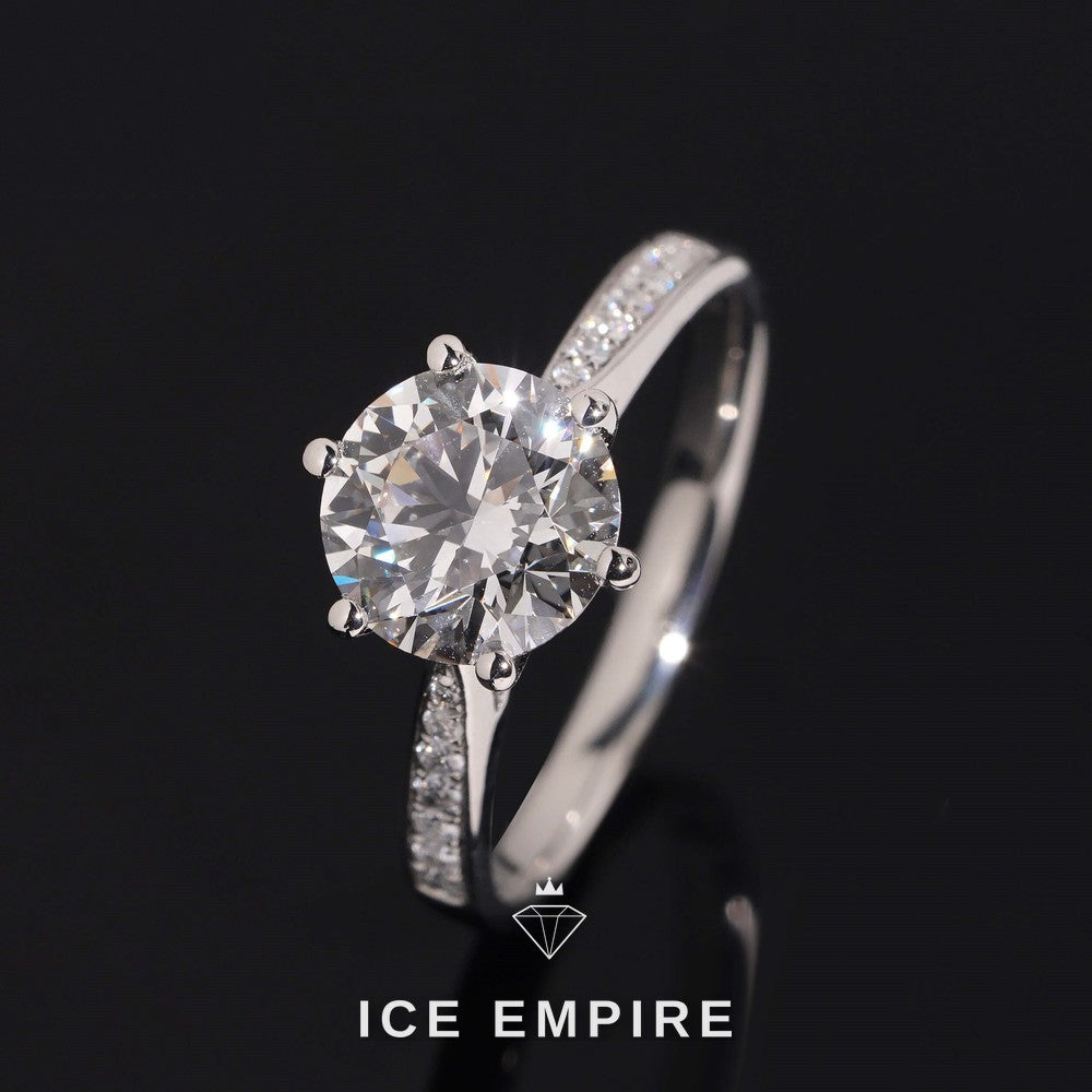 Iced Out 925 Silver Lab Grown Diamond Wedding Band