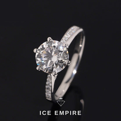 Iced Out 925 Silver Lab Grown Diamond Wedding Band