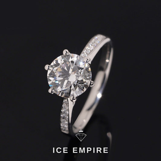 Iced Out 925 Silver Lab Grown Diamond Wedding Band