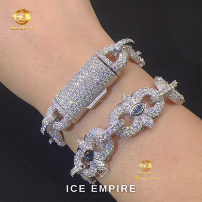 Iced Out 925 Silver Moissanite Cuban Chain