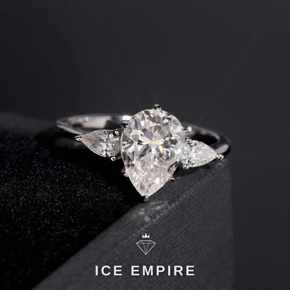 Iced Out 925 Silver Moissanite Engagement Ring