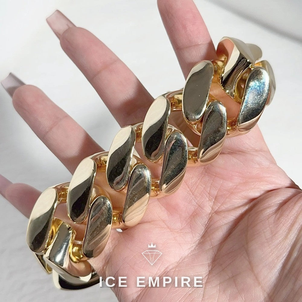 Iced Out 18K Gold Cuban Chain
