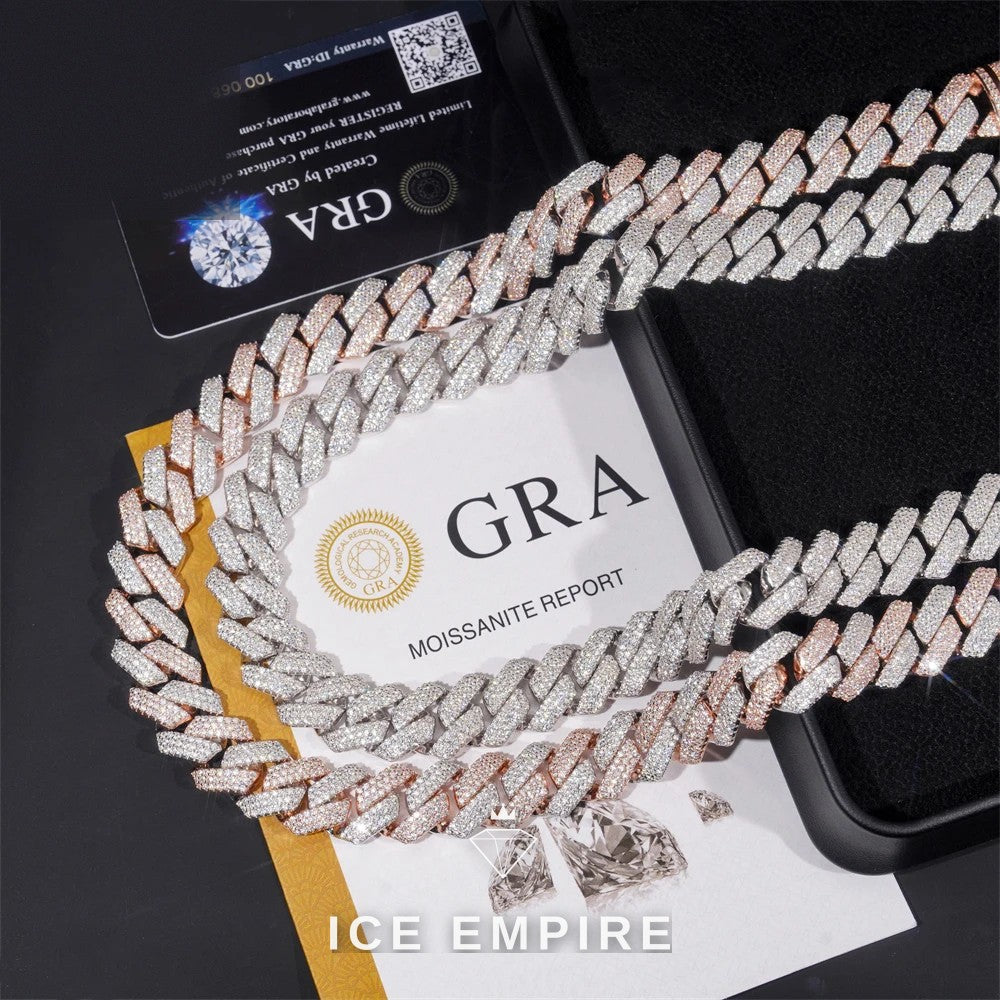 Iced Out Rose Gold Plated Moissanite Cuban Chain