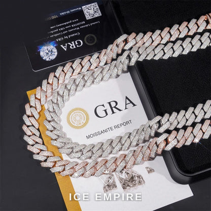 Iced Out Rose Gold Plated Moissanite Cuban Chain