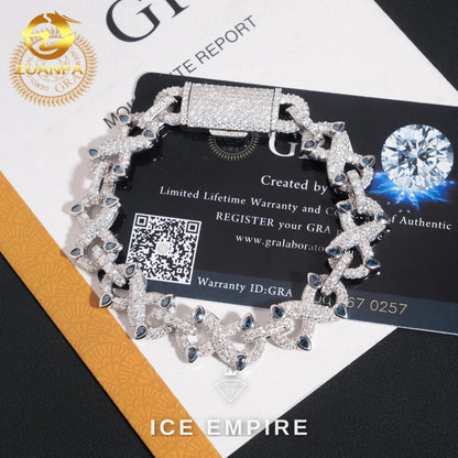 Iced Out 925 Silver Moissanite Cuban Chain