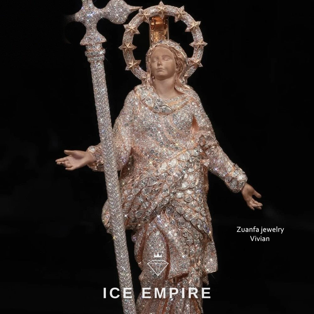 Iced Out Rose Gold Plated Moissanite Pendant