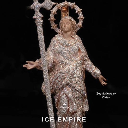 Iced Out Rose Gold Plated Moissanite Pendant