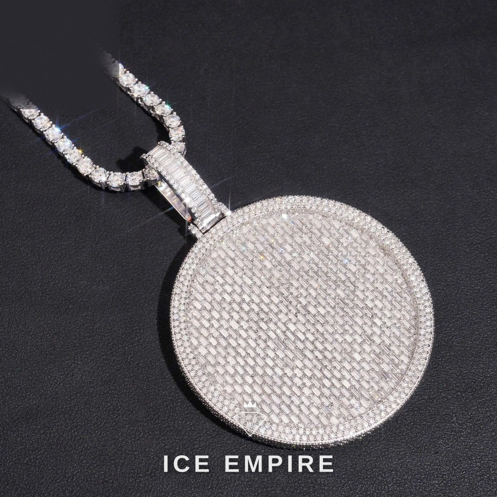 Iced Out Baguette 925 Silver Moissanite Pendant
