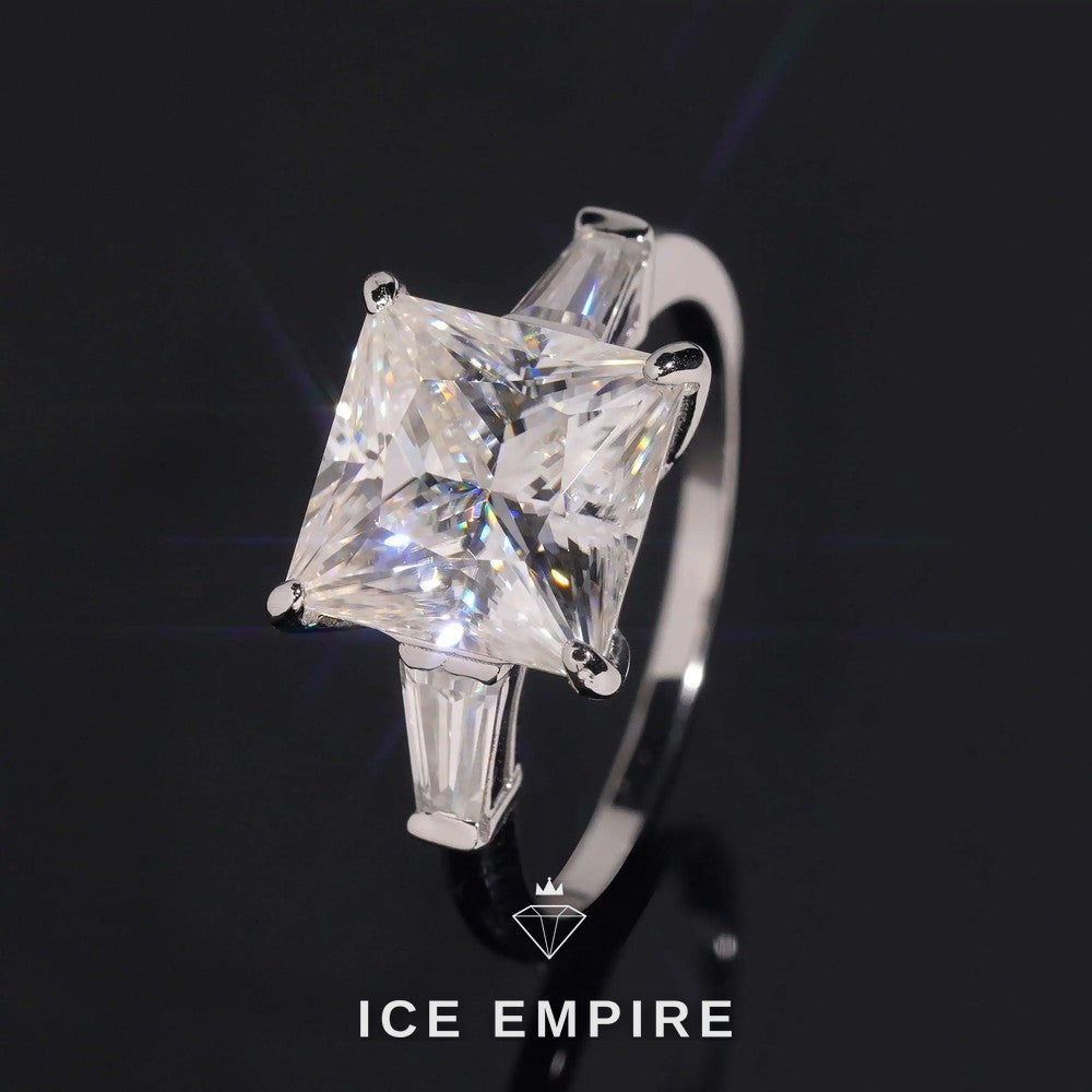 Iced Out 18K Gold Moissanite Engagement Ring